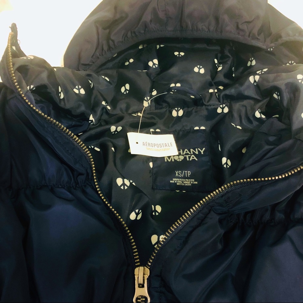 ☀️ Bethany Mota Navy Blue puffer hooded jacket - Picture 3 of 5